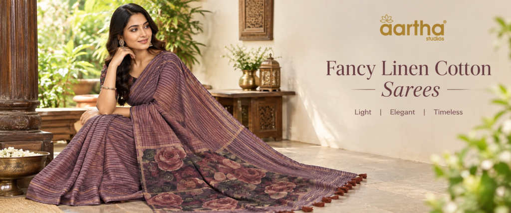 Fancy Linen Cotton Sarees