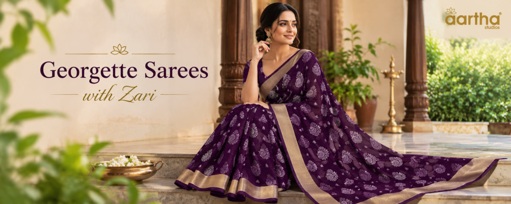 Georgette Sarees with Zari Border