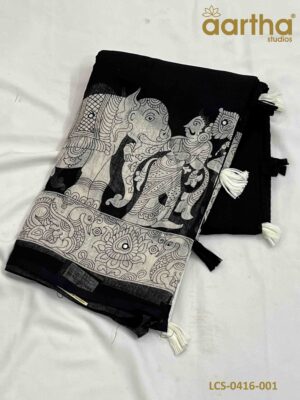 Linen Cotton Sarees with Mirror