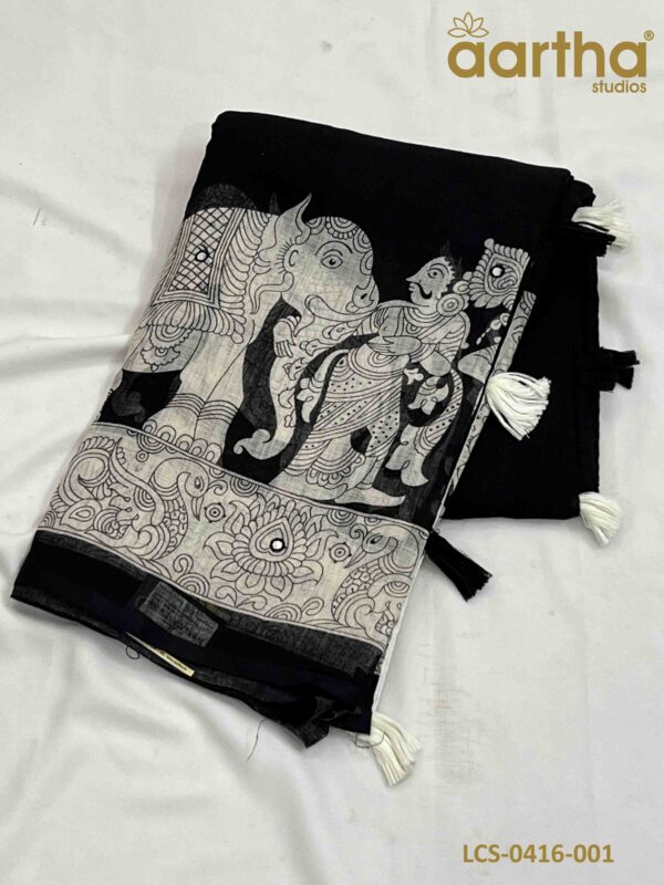 Linen Cotton Sarees with Mirror