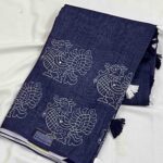 Linen Cotton Sarees with Mirror