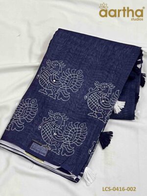 Linen Cotton Sarees with Mirror