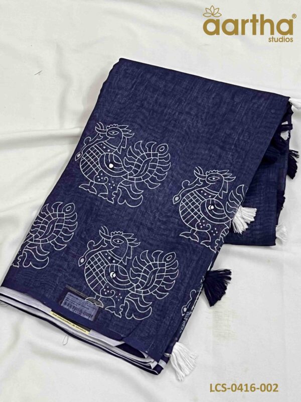 Linen Cotton Sarees with Mirror