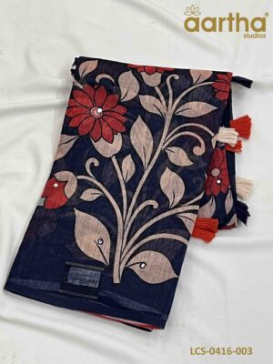 Linen Cotton Sarees with Mirror
