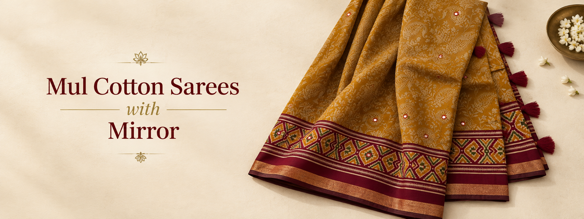 Mul Cotton Sarees with Mirror