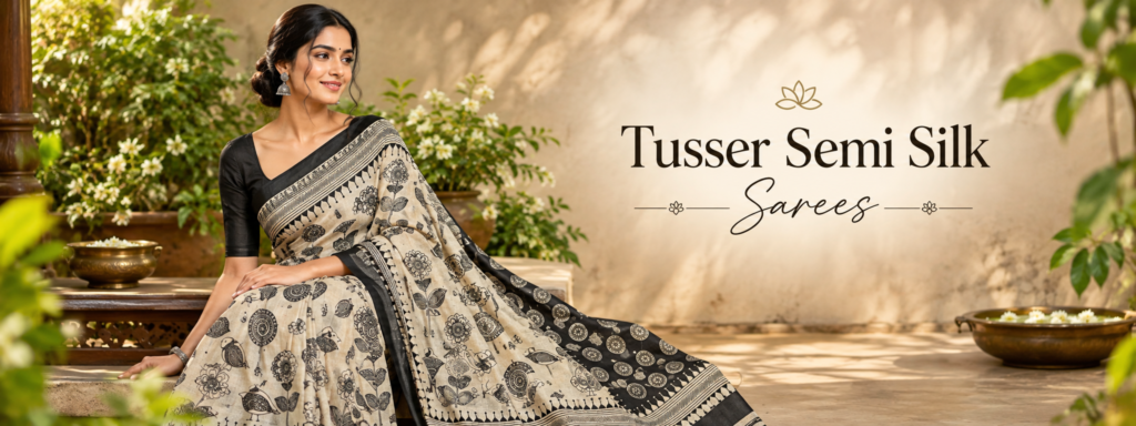 Tusser Semi Silk Sarees